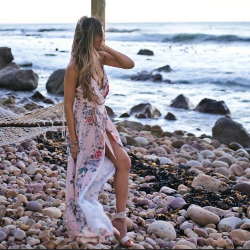 Majorelle Cubano Floral Garden Fairy Wrap Maxi Dress Size Small - Picture 4 of 8